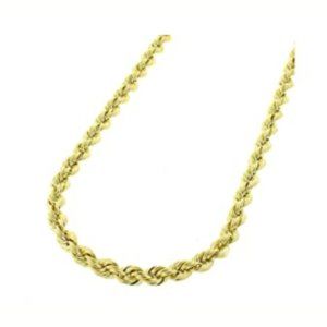 Real 10K Gold, 3mm Diamond Cut Rope Chain